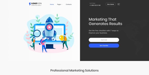 маркетинговое агентство многостраничный html5 шаблон сайта