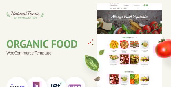 шаблон органической еды для интернет магазинов тема woocommerce