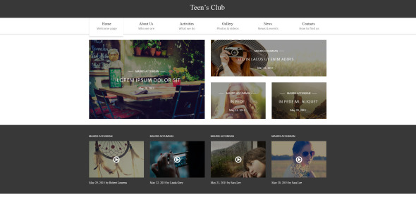 шаблон сайта подросткового клуба