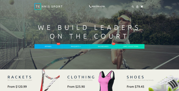 теннисные аксессуары тема magento