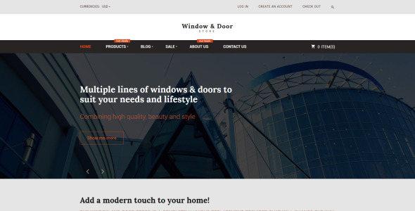 окна и двери магазин shopify тема