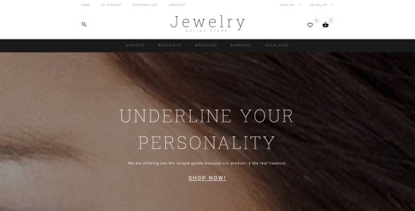 шаблон ювелирной витрины opencart