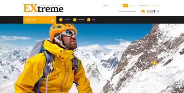 экстремальная спортивная одежда тема prestashop