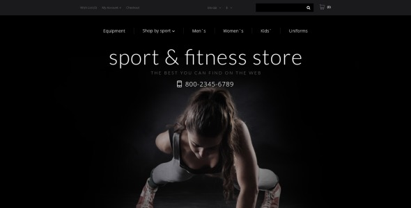 шаблон opencart для фитнес-тренировок