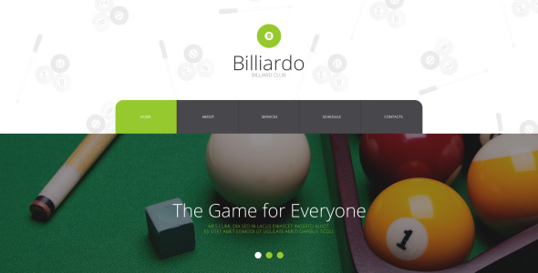 бильярд адаптивный шаблон сайта