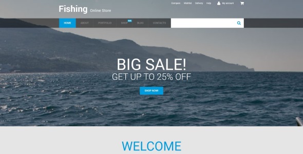рыболовный интернет-магазин woocommerce theme