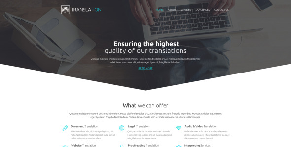 шаблон сайта бюро переводов
