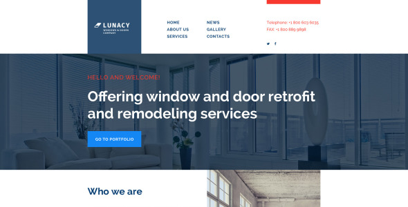 шаблон веб-сайта windows doors