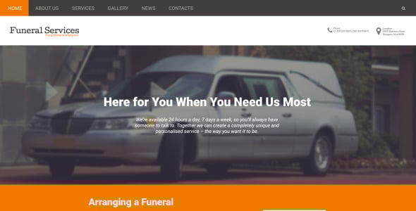 ритуальные услуги отзывчивый шаблон drupal