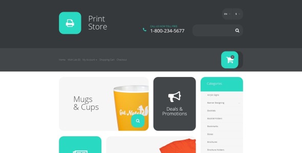 полиграфические услуги шаблон opencart