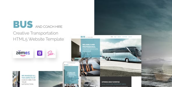 шаблон сайта проката автобусов и автобусов