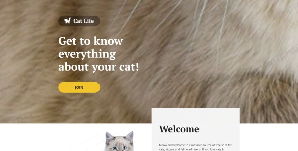 cat отзывчивый шаблон целевой страницы