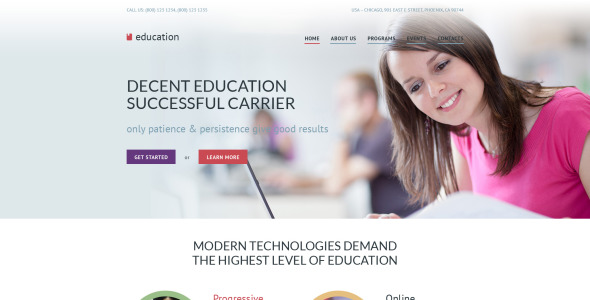адаптивный шаблон сайта для образования
