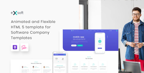 адаптивный шаблон сайта софтверной компании
