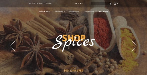 шаблон магазина специй opencart