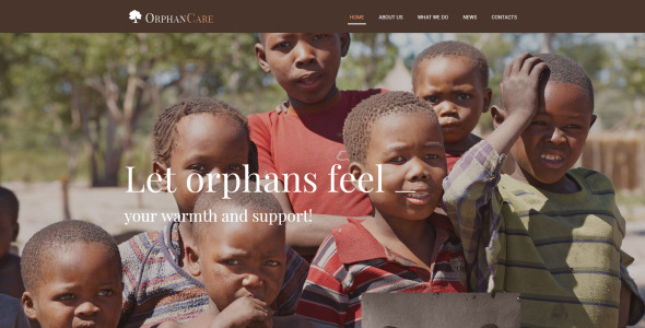 отзывчивый шаблон сайта детской благотворительности