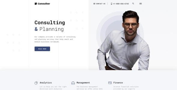 стильный многостраничный html шаблон сайта консалтинговой компании