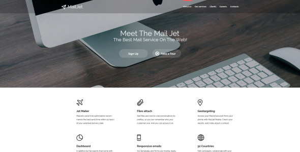 адаптивный шаблон веб-сайта почтовых служб