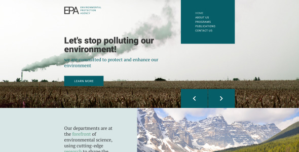 шаблон веб-сайта агентства по охране окружающей среды