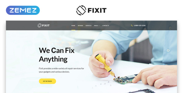 услуги по ремонту гаджетов чистый многостраничный шаблон сайта html5