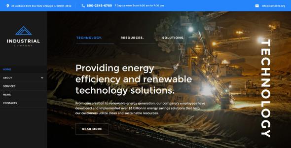 адаптивный шаблон сайта горнодобывающей компании