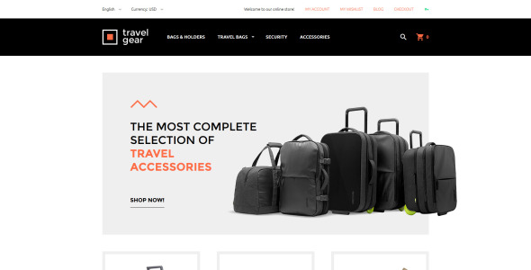 travel gear magento тема