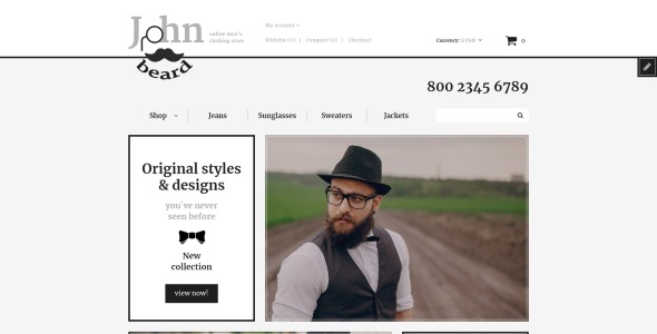 модный магазин отзывчивый шаблон opencart