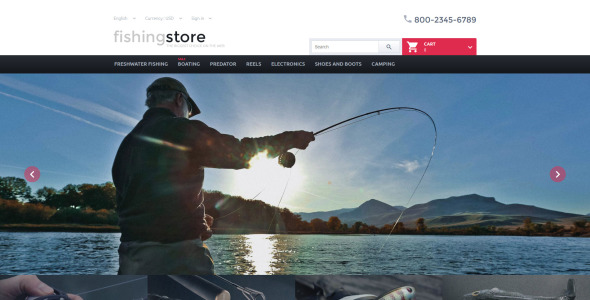 тема рыболовного магазина prestashop