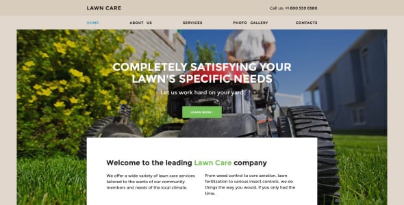 шаблон сайта по уходу за газоном