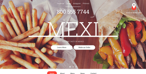 отзывчивый шаблон сайта мексиканского ресторана
