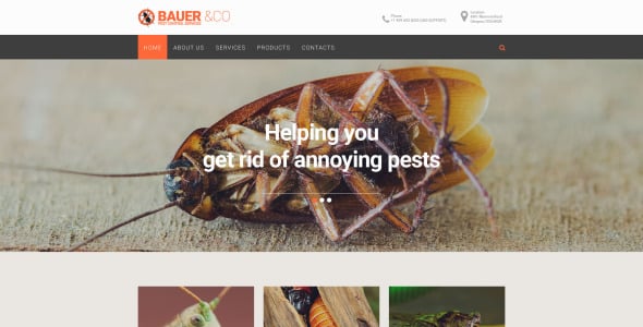 адаптивный шаблон сайта для борьбы с вредителями