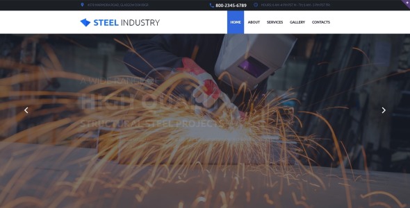 отзывчивый шаблон веб-сайта steelworks