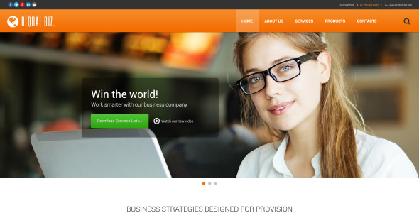 адаптивный шаблон сайта для бизнеса и услуг