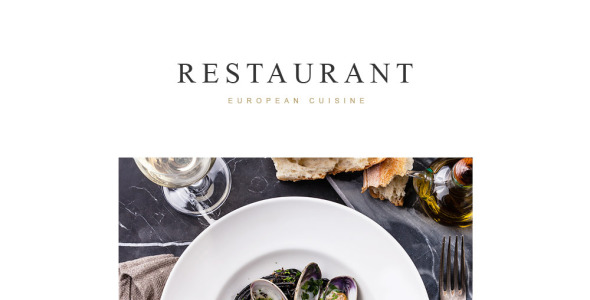 европейский ресторан отзывчивый шаблон информационного бюллетеня