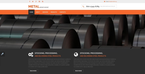 промышленный отзывчивый шаблон веб-сайта