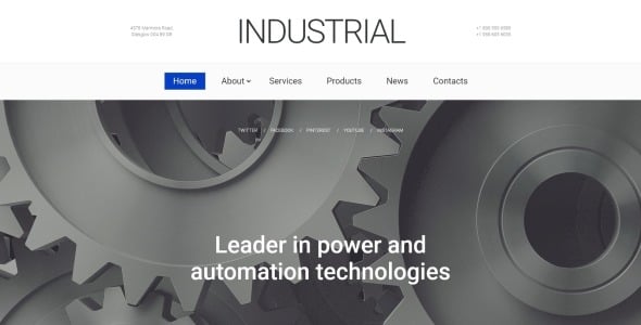 шаблон веб-сайта промышленных технологий