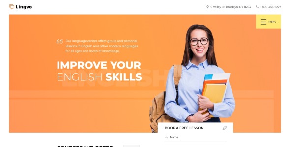 языковая школа многостраничный простой шаблон сайта html5 bootstrap