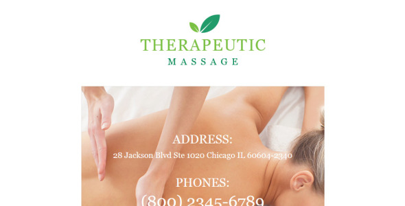 массажный салон отзывчивый шаблон информационного бюллетеня