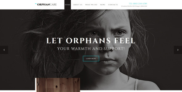 шаблон сайта детской благотворительности и сбора средств