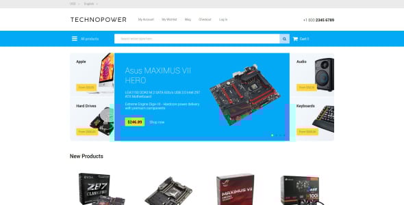 тема techno power magento