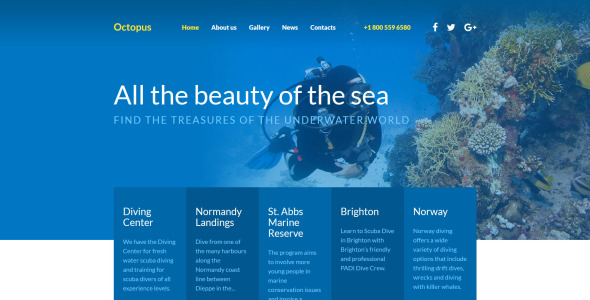дайвинг адаптивный шаблон сайта