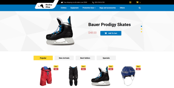 хоккейный магазин prestashop тема