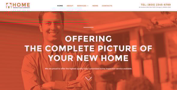 адаптивный шаблон веб-сайта home inspector