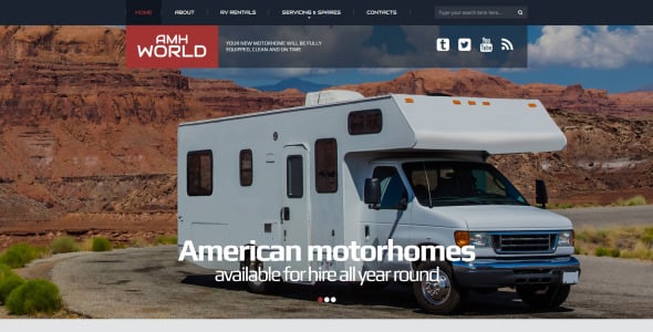 отзывчивый шаблон сайта motor homes &amp; rvs