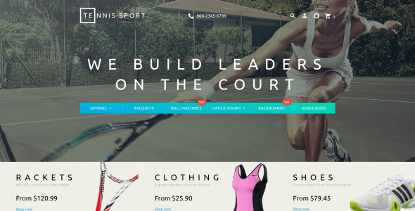 тема tennis sport prestashop