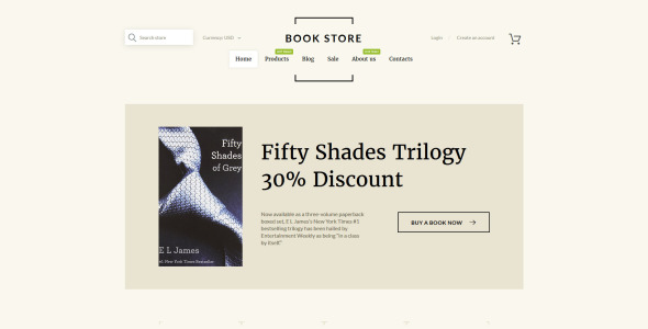 книжный магазин shopify тема