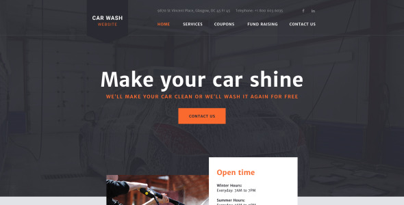 шаблон сайта автомойки