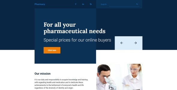 отзывчивый шаблон целевой страницы аптеки