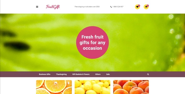 фруктовые подарки шаблон opencart