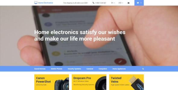 шаблон opencart для домашней электроники